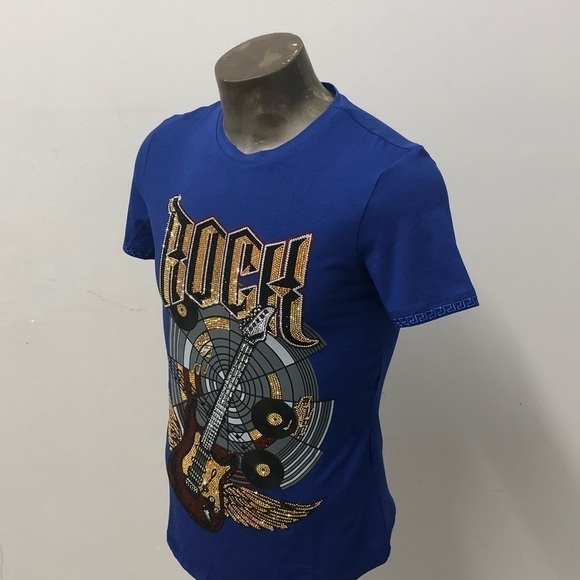 Laverita tshirt crewneck royal slimfit rhinestone - Picture 2 of 3